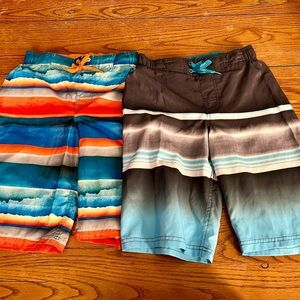 2 Pair Boys ZeroXPosur Swim Trunks Size M/10-12 (B1L14)